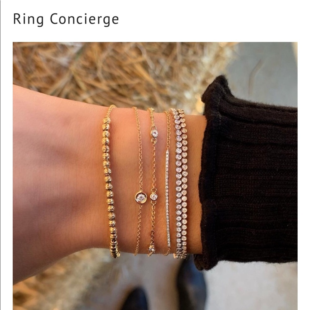 White gold single diamond bracelet Ring Concierge